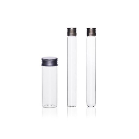 Tube de culture 18x145mm à fond rond, bouchon en aluminium (125pcs)