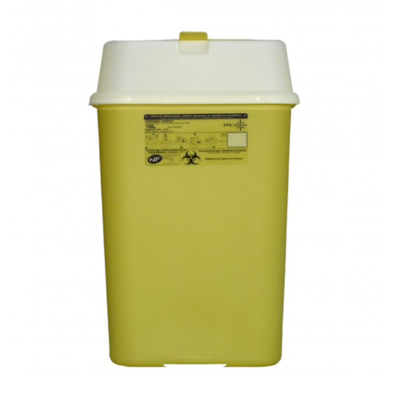 Collecteur de déchets Biohazard 10litre (1pc)