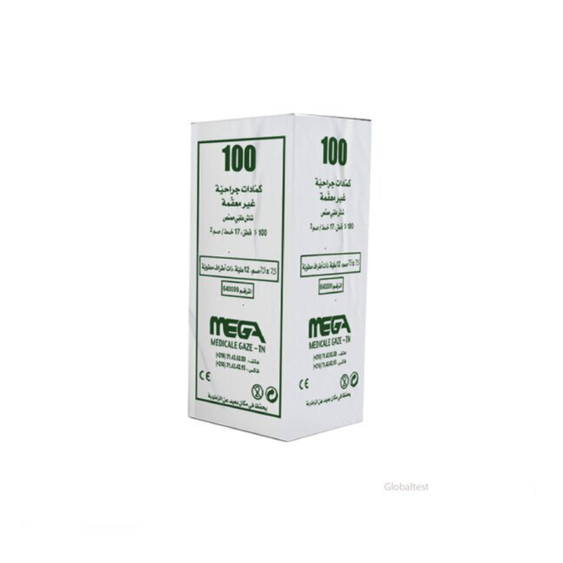 Compresse non stérile 7,5cm x 7,5cm 12 plis (paquet/100pcs)