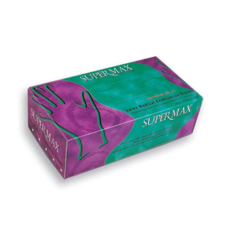 Gant d'examen Latex Meduim SUPERMAX (pqt/100pcs)